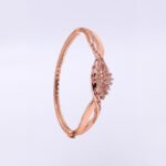 18KT Rose Gold Diamond Bracelet with Pink Enamel - Image 2