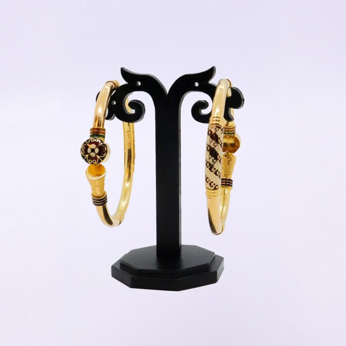22KT Gold Bangles with Enamel work - Image 2