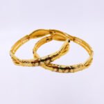 22KT Gold Enamel Floral Bangles
