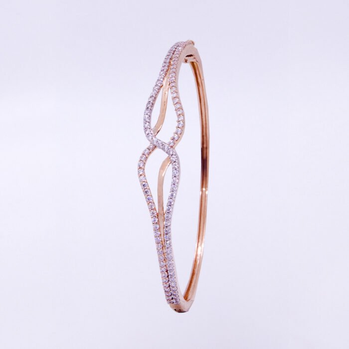 18KT Rose Gold Elegant Diamond Bracelet - Image 1