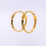 22KT Gold Enamel Floral Bangles - Image 3