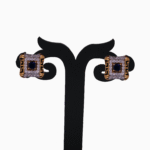 18KT Rose Gold Splendid Sapphire Stud Diamond Earrings