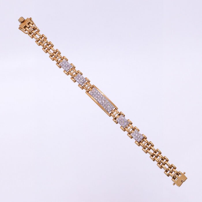 22KT Gold and Diamond Interlink Bracelet - Image 1