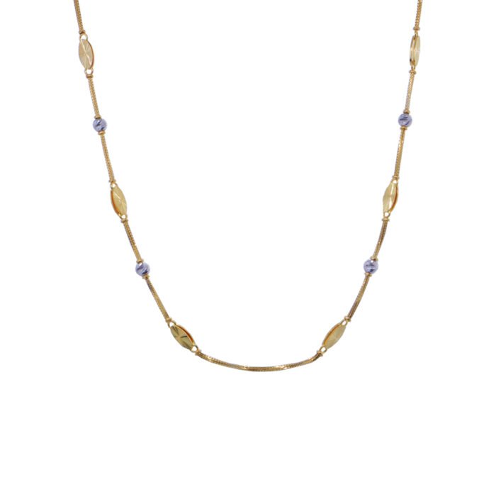 22KT Gold Elegant Chain with Beads - Image 1