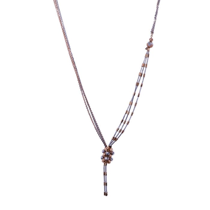 18KT Rose Gold Multi Layered Lariat Chain - Image 1