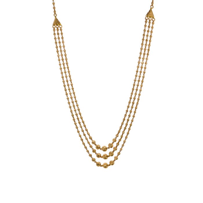22KT Gold Elegant Three Layered Matar Mala - Image 1