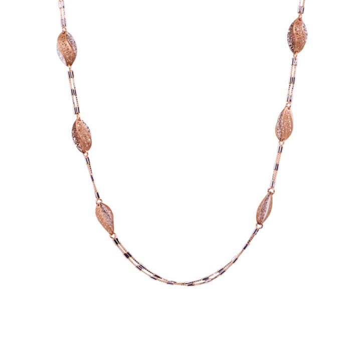 18KT Rose Gold Chain with Trendy Motifs - Image 1