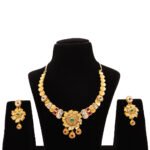 22KT Gold Pristine Antique Necklace with Earrings