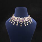 22KT Gold Radiant Kundan Necklace with Meenakari