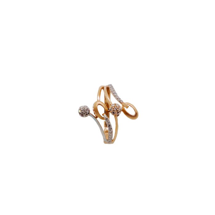 18KT Rose Gold Chic Diamond Ring - Image 1